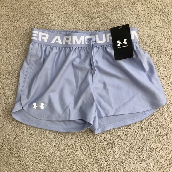 Under Armour Play Up Shorts Solid Purple HeatGear Loose New NWT Girls Medium - Picture 1 of 6